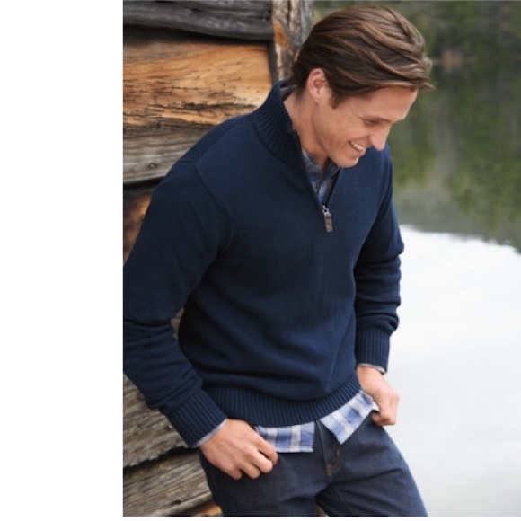 Eddie Bauer Zip Front Heavy Chunky Long Sleeve Sweater Cardigan L Grey Preppy - Picture 8 of 8